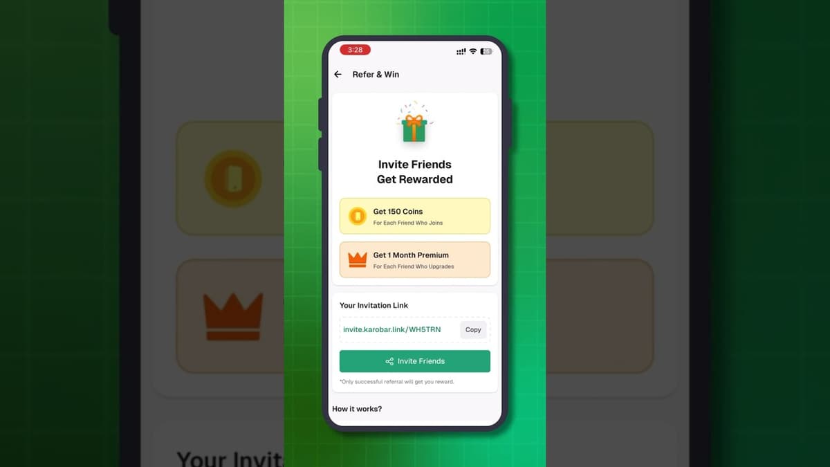 Karobar App Refer & Win 1 Month Premium