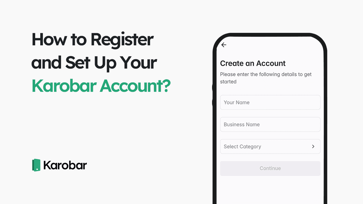 How to register & create account in Karobar?