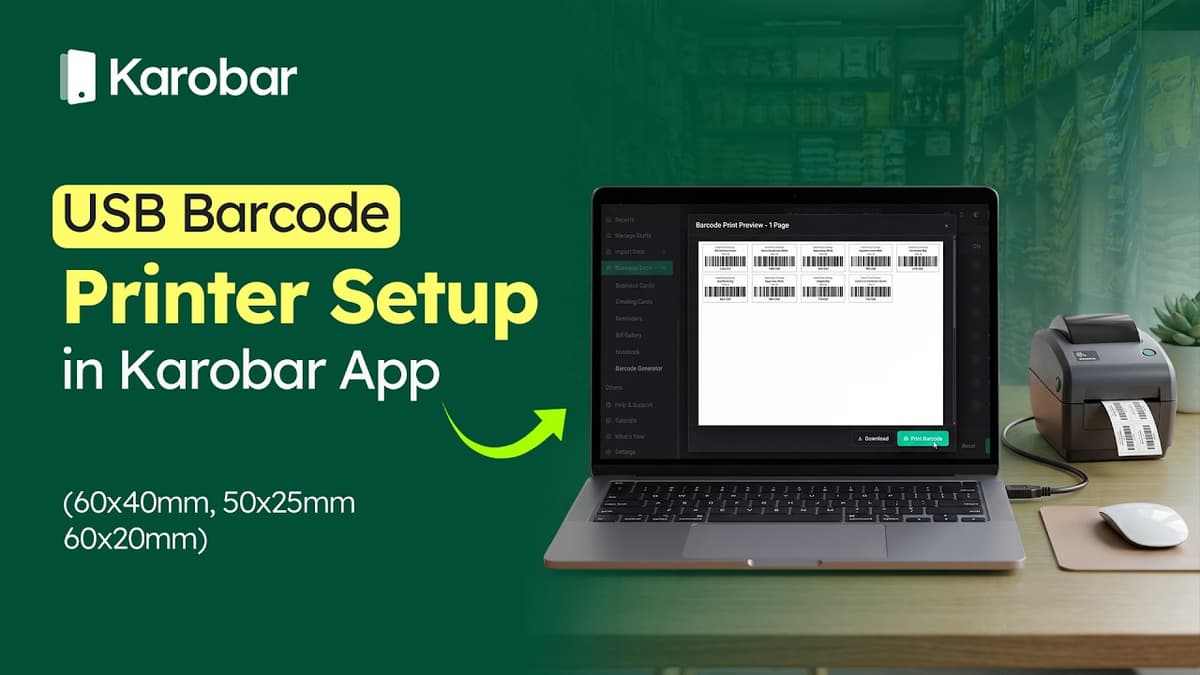 How to Set Up a Barcode Printer in Karobar App?